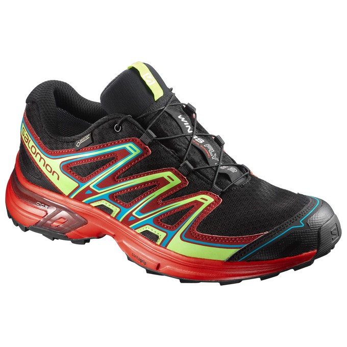 Zapatillas Trail Running Salomon Hombre Negras / Rojas Oscuro - Salomon Argentina WINGS FLYTE 2 GTX®